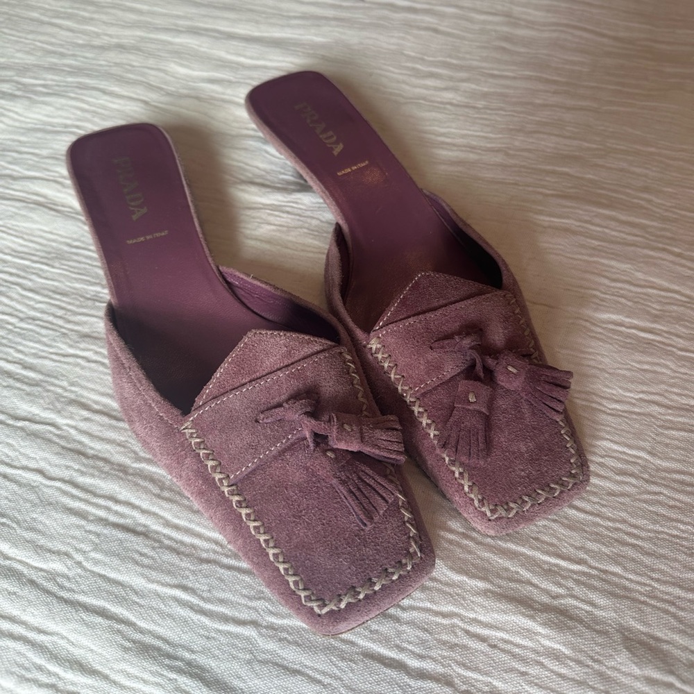 Prada Suede kitten heels